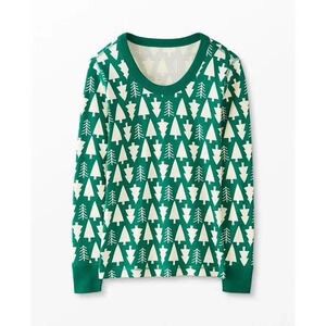 Hannah Anderson Holiday Print Long John Pajama Top Size 10 Organic Cotton Kid’s